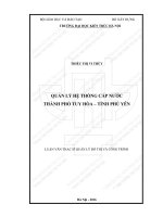 Quản lý hệ thống cấp nước thành phố Tuy Hòa-tỉnh Phú Yên