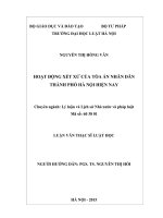 Hoạt động xét xử của Tòa án nhân dân thành phố Hà Nội hiện nay