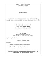 Nghiên cứu chuyển dịch cơ cấu kinh tế ngành nông nghiệp trong bối cảnh biến đổi khí hậu tại tỉnh Phú Yên