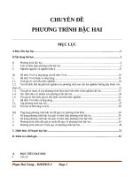 CHUYÊN đề PHƯƠNG TRÌNH bậc 2
