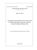 Giải pháp quy hoạch khu du lịch văn hóa lịch sử chiến tuyến Như Nguyệt, xã Tam Giang, huyện Yên Phong, tỉnh Bắc Ninh