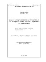 Quản lý xây dựng hệ thống hạ tầng kỹ thuật khu đô thị Hùng Vương-Tiền Châu, thị xã Phúc Yên, Tỉnh Vĩnh Phúc