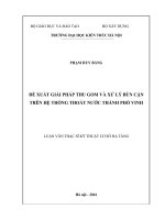 Đề xuất giải pháp thu gom và xử lý bùn cặn trên hệ thống thoát nước thành phố Vinh