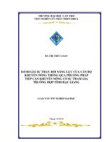 ĐÁNH GIÁ sự THAY đổi NĂNG lực của cán bộ KHUYẾN NÔNG THÔNG QUA PHƯƠNG PHÁP TIẾP cận KHUYẾN NÔNG có sự THAM GIA TRƯỜNG hợp TỈNH hậu GIANG 