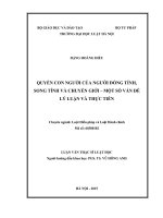 Quyền con người của người đồng tính, song tính và chuyển giới - Một số vấn đề lý luận và thực tiễn