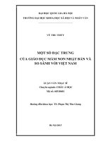 Một số đặc trưng của giáo dục mần non Nhật Bản và so sánh với Việt Nam