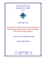 ĐỊNH LƯỢNG HAI KHÁNG SINH SULFAGUANIDINE VÀ SULFAMETHOXAZOLE THUỘ c NHÓM SULFAMIDE BẰNG PHƯƠNG PHÁP NITRITE 