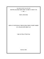 Động cơ thành đạt trong hoạt động nghề nghiệp của thanh niên hiện nay