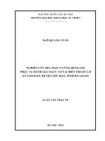 Nghiên cứu địa mạo và ứng dụng Gis phục vụ đánh giá nguy cơ tai biến trượt lở xã Nấm Dẩn, huyện Xín Mần, tỉnh Hà Giang