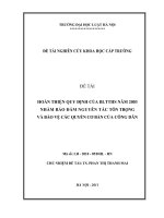 Hoàn thiện quy định của Bộ luật Tố tụng hình sự năm 2003 nhằm bảo đảm nguyên tắc tôn trọng và bảo vệ các quyền cơ bản của công dân