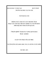 Phòng ngừa tội cố ý gây thương tích hoặc gây tổn hại cho sức khỏe của người khác trên địa bàn tỉnh Tuyên Quang