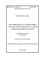 Hoàn thiện pháp luật về doanh nghiệp ở Cộng hòa Dân chủ Nhân dân Lào - Một số bài học kinh nghiệm từ Việt Nam