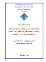 TỔNG hợp NANO mno2 và KHẢO sát KHẢ NĂNG hấp PHỤ METYLENE BLUE, ION fe 2+ TRONG DUNG DỊCH 
