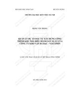 Quản lý dự án đầu tư xây dựng công trình khu nhà sản xuất của Công ty Kho Vận Đá Bạc - Vinacomin