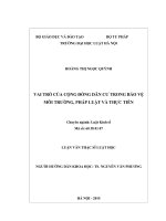 Vai trò của cộng đồng dân cư trong bảo vệ môi trường, pháp luật và thực tiễn