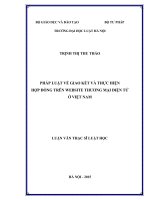 Pháp luật về giao kết và thực hiện hợp đồng trên website thương mại điện tử ở Việt Nam