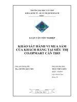 KHẢO sát HÀNH VI MUA sắm của KHÁCH HÀNG tại SIÊU THỊ CO OPMART cần THƠ 