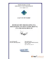 ĐÁNH GIÁ mức độ hài LÒNG của KHÁCH HÀNG về CHẤT LƯỢNG DỊCH vụ của NHÀ HÀNG đoàn 30 