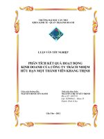 PHÂN TÍCH kết QUẢ HOẠT ĐỘNG KINH DOANH của CÔNG TY TRÁCH NHIỆM hữu hạn một THÀNH VIÊN KHANG THỊNH 