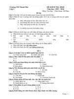 Giáo án môn tin học lớp 3  đề KIỂM TRA CUỐI kỳ