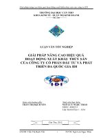 GIẢI PHÁP NÂNG CAO HIỆU QUẢ HOẠT ĐỘNG XUẤT KHẨU THỦY sản của CÔNG TY cổ PHẦN đầu tư và PHÁT TRIỂN đa QUỐC GIA IDI 