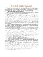 THỦ tục XUẤT KHẨU gạo