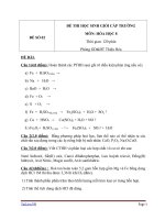 đề và đáp án thi HSG môn Hóa Học lớp 8 cấp Trường