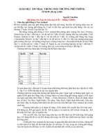 GIÁO dục âm NHẠC TRONG NHÀ TRƯỜNG PHỔ THÔNG ở NEW ZEALAND