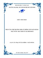 phản ứng thị trường khi có thông tin ngân hàng nhà nước thay đổi tỷ giá hối đoái 