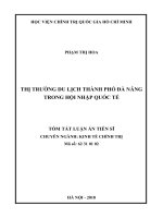 Thị trường du lịch thành phố đà nẵng trong hội nhập quốc tế (tt) 