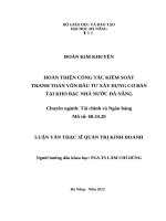 Hoàn thiện công tác kiểm soát thanh toán vốn đầu tư xây dựng cơ bản tại kho bạc nhà nước Đà Nẵng
