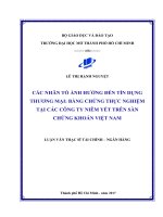 các nhân tố ảnh hưởng đến tín dụng thương mại bằng chứng thực nghiệm tại các công ty niêm yết trên sàn chứng khoán việt nam
