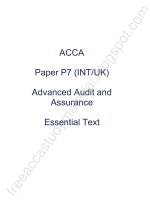 2015 ACCA p7 INT essential text KAPLAN 