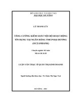 Tăng cường kiểm soát tín dụng trong các ngân hàng thương mại trên địa bàn thành phố Đà Nẵng