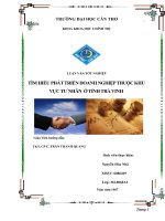 TÌM HIỂU PHÁT TRIỂN DOANH NGHIỆP THUỘC KHU vực tư NHÂN ở TỈNH TRÀ VINH 