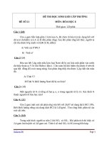 đề và đáp án thi HSG môn Hóa Học lớp 8 cấp Trường