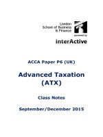 ACCA paper p6 advanced taxation ATX class notes 