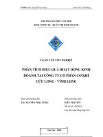 PHÂN TÍCH HIỆU QUẢ HOẠT ĐỘNG KINH DOANH tại CÔNG TY cổ PHẦN cơ KHÍ cửu LONG   VĨNH LONG 