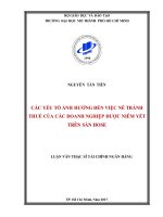 các yếu tố ảnh hưởng đến việc né tránh  thuế của các doanh nghiệp được niêm yết trên sàn hose