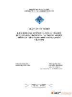 KIỂM ĐỊNH ẢNH HƯỞNG của cơ cấu vốn đến HIỆU QUẢ HOẠT ĐỘNG của các DOANH NGHIỆP NIÊM yết TRÊN THỊ TRƯỜNG CHỨNG KHOÁN VIỆT NAM 