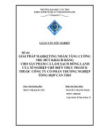 GIẢI PHÁP MARKETING NHẰM TĂNG CƯỜNG THU hút KHÁCH HÀNG CHO sản PHẨM cá làm SẠCH ĐÔNG LẠNH của xí NGHIỆP CHẾ BIẾN THỰC PHẨM II THUỘC CÔNG TY cổ PHẦN THƯƠNG NGHIỆP TỔNG hợp cần THƠ 