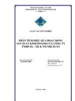 PHÂN TÍCH HIỆU QUẢ HOẠT ĐỘNG sản XUẤT KINH DOANH của CÔNG TY TNHH sản XUẤT – xây DỰNG và THƯƠNG mại NHỊ XUÂN 