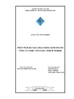 PHÂN TÍCH kết QUẢ HOẠT ĐỘNG KINH DOANH CÔNG TY TNHH VINATABA –PHILIP MORRIS 