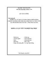 Nghiên cứu sử dụng Tylosin trong phòng bệnh Chronic Respiratory Disease (CRD) ở đàn gà thả vườn tại thành phố Thái Nguyên – tỉnh Thái Nguyên (Khóa luận tốt nghiệp)