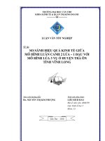 SO SÁNH HIỆU QUẢ KINH tế GIỮA mô HÌNH LUÂN CANH 2 lúa –1 đậu với mô HÌNH lúa 3 vụ ở HUYỆN TRÀ ôn TỈNH VĨNH LONG 
