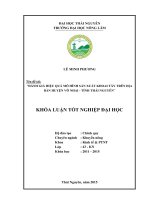 Đánh giá hiệu quả mô hình sản xuất khoai tây trên địa bàn huyện Võ Nhai  tỉnh Thái Nguyên (Khóa luận tốt nghiệp)