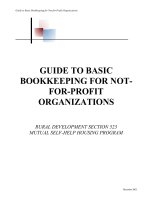 Guide to basic bookkeeping for not for profit organiations 