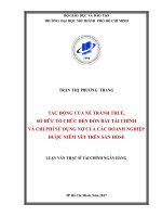 tác động của né tránh thuế, sở hữu tổ chức đến đòn bẩy tài chính và chi phí sử dụng nợ của các doanh nghiệp được niêm yết trên sàn hose 