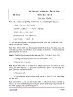 đề và đáp án thi HSG môn Hóa Học lớp 8 cấp Trường