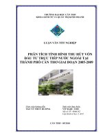 PHÂN TÍCH TÌNH HÌNH THU hút vốn đầu tư TRỰC TIẾP nước NGOÀI tại THÀNH PHỐ cần THƠ GIAI đoạn 2005   2009 (2) 